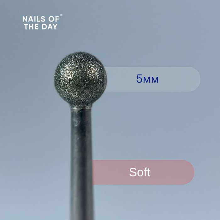 Фреза  алмазна куля червона Nailsoftheday 5мм