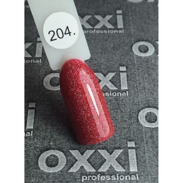 Гель лак Oxxi №204(светлый красный с мелкими насыщенными голографическими б