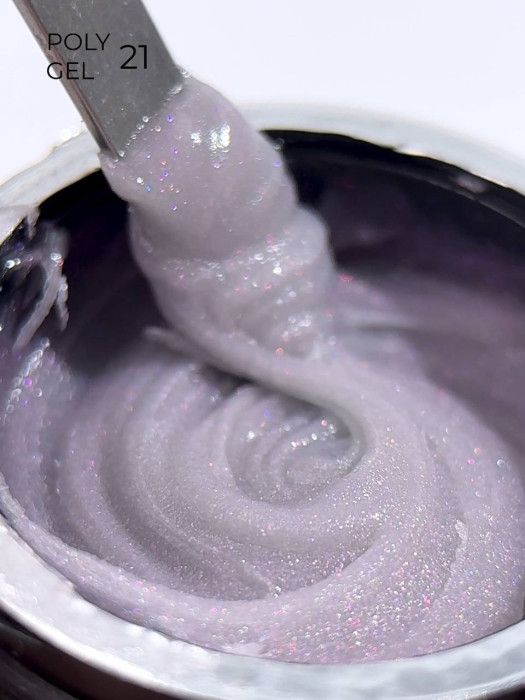 Полігель Miss Luna Premium PolyGel 21 сіро-рожевий з шиммером, 15мл