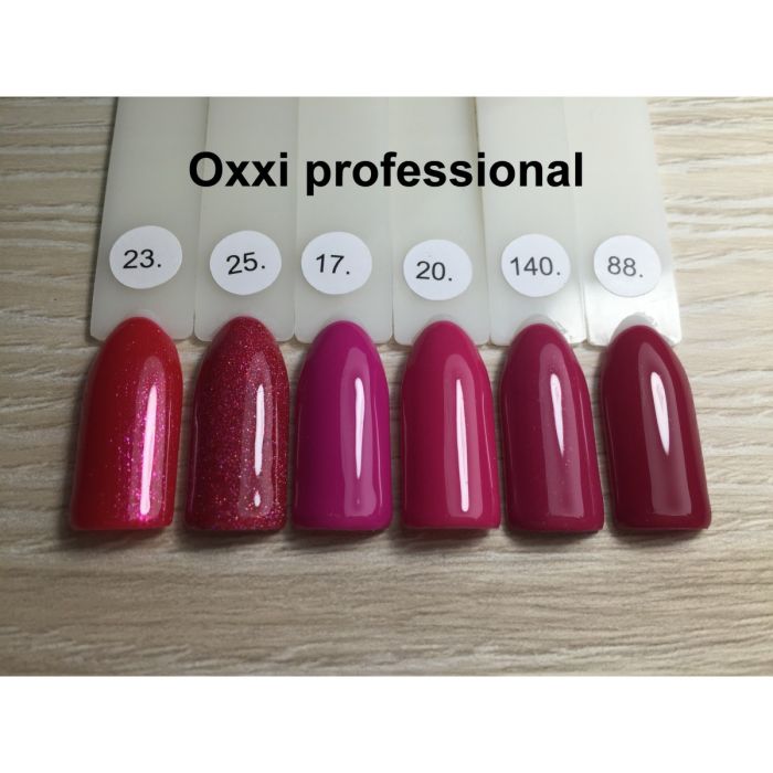 Гель-лак OXXI Professional №140 (темный розовый с еле заметным микроблеском), 8 мл