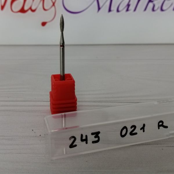 Фреза алмазна полум'я 243-021R діаметр 2.1мм, червона