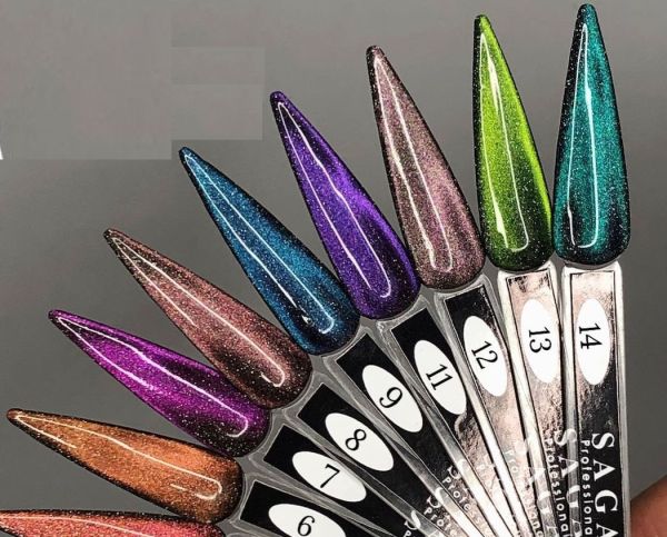 Гель-лак котяче око хамелеон світловідбиваючий Saga Chameleon Cat Eye 8мл