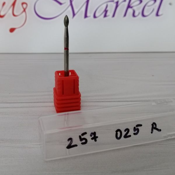 Фреза алмазна почка  257-025R діаметр 2.5мм, червона