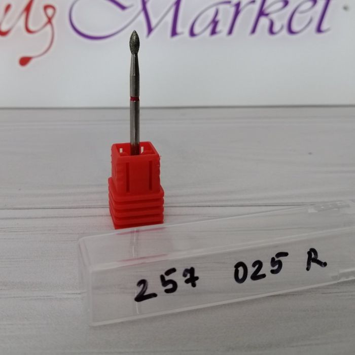 Фреза алмазна почка  257-025R діаметр 2.5мм, червона