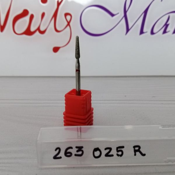 Фреза алмазная почка закругленная 263-025R диаметр 2.5мм, красная