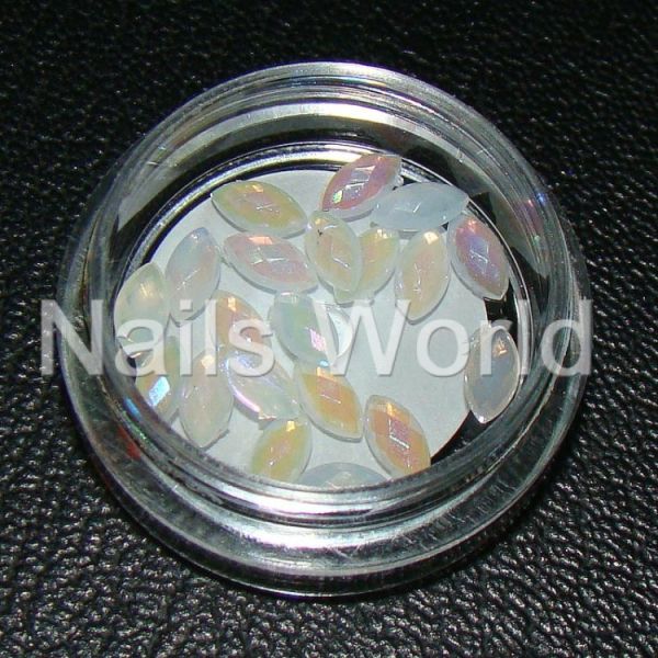 Стразы акриловые Nails World Marquise Opal AB 20шт