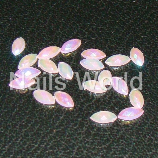Стрази акрилові Nails World Marquise Pastel  Pink  AB 20шт