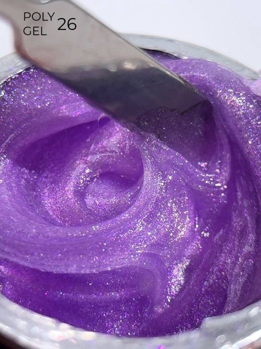 Полігель Miss Luna Premium PolyGel 26 бузковий з шиммером, 15мл