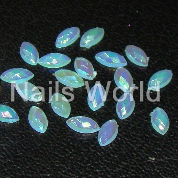 Стрази акрилові Nails World Marquise Pastel Blue  AB 20шт