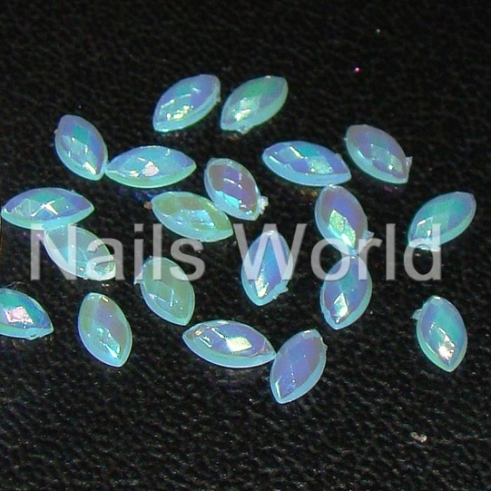 Стрази акрилові Nails World Marquise Pastel Blue  AB 20шт