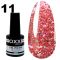 Гель-лак Oxxi STAR GEL №011 - персиково-розовый, с блестками и слюдой, 8 мл