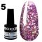 Гель-лак Oxxi STAR GEL №005 - сиреневый, с блестками и слюдой, 8 мл 