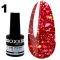 Гель-лак Oxxi STAR GEL №001 - гранатовый красный, с блестками и слюдой, 8 мл 