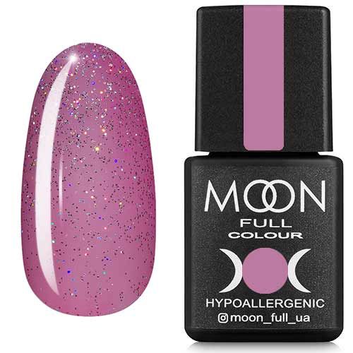 Гель-лак MOON FULL color Gel polish №306 (полупрозрачный розовый с разноцветным шиммером), 8 мл