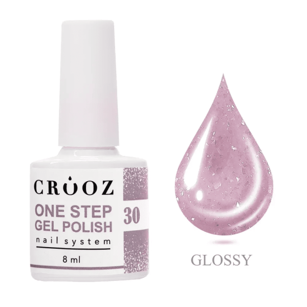 Однофазный гель-лак Crooz One Step Gel Polish 30 лиловый с блестящими переливами 8мл