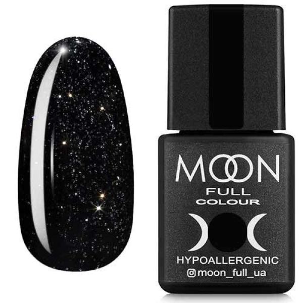 Гель-лак MOON FULL color Gel polish №319 (черно-зеленый с серебристым шиммером), 8 мл