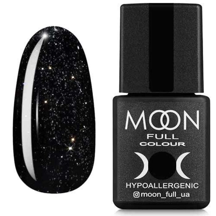 Гель-лак MOON FULL color Gel polish №319 (чорно-зелений з сріблястим шіммером), 8 мл