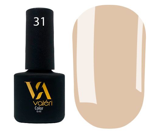 Гель-лак Valeri №031 (гірчично-бежевий, емаль), 6 мл