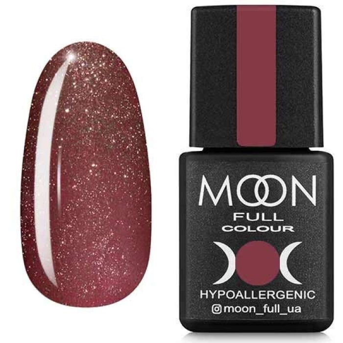 Гель-лак MOON FULL color Gel polish №320 (темно-рожевий вінтажний з дрібним шіммером), 8 мл