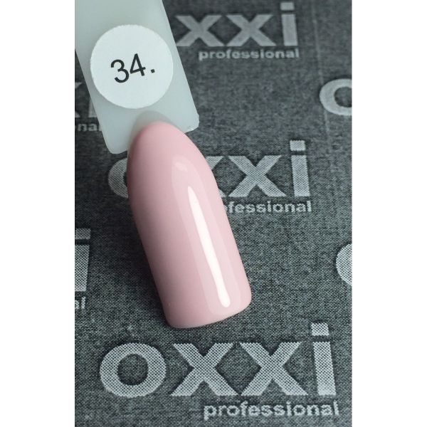 Гель-лак OXXI Professional №34 (бледный персико-розовый, эмаль), 8 мл