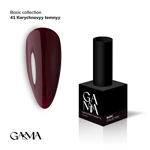 Гель-лак GaMa Basic collection 041 korychnevyy temnyy 10мл