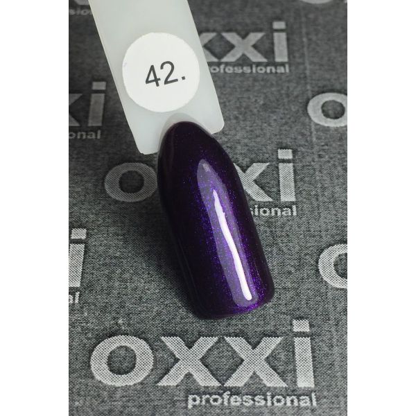 Гель-лак OXXI Professional №042 (темный фиолетовый с розоватым микроблеском), 8 мл