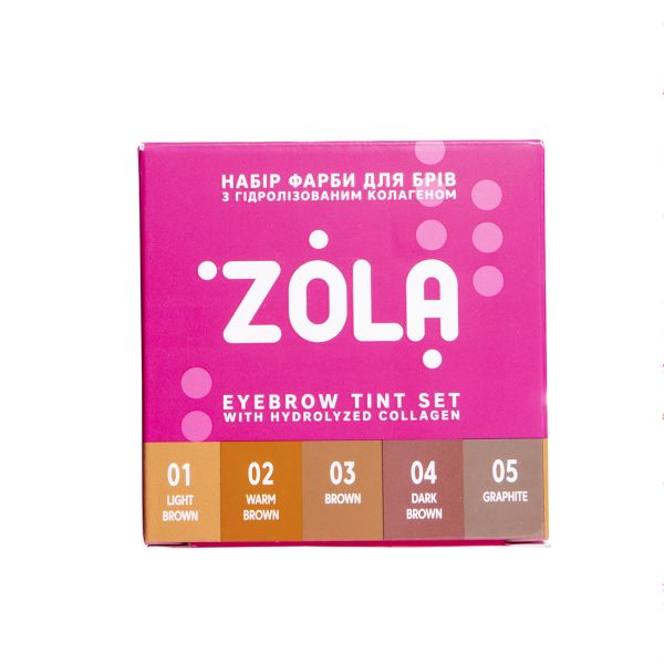 Набір фарб для брів Zola з колагеном у саше Eyebrow Tint With Collagen 5x5ml