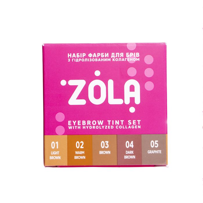Набір фарб для брів Zola з колагеном у саше Eyebrow Tint With Collagen 5x5ml