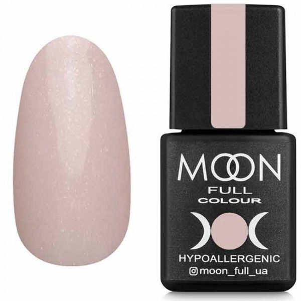 Гель-лак MOON FULL Opal color Gel polish №504 (ніжно-рожевий напівпрозорий з дрібним золотистим шіммером), 8 мл