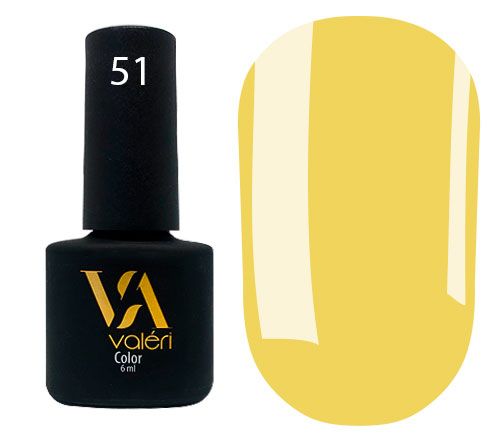 Гель-лак Valeri №051 (зеленувато-жовтий, емаль), 6 мл