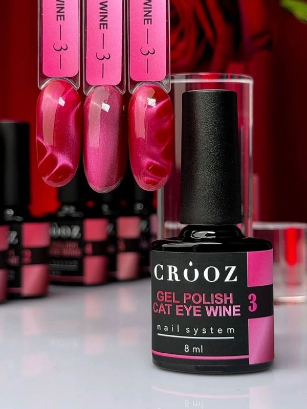 Гель-лак Crooz Wine Cat 03 Berry Velvet  винно-ягідний, 8мл