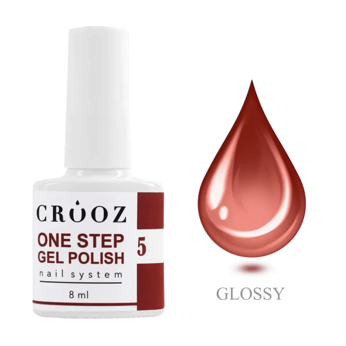 Однофазний гель-лак Crooz  One Step Gel Polish 05, бордовий 8мл