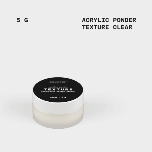 Акриловая пудра Acrylic Powder TEXTURE clear прозрачная (крупная) 5г