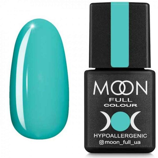 Гель-лак MOON FULL color Gel polish №629 (біло-блакитний яскравий, емаль), 8 мл