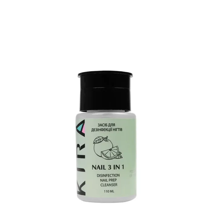 Засіб для зняття липкого шару, дезінфекції та знежирення Kira Nails 3в1 110мл