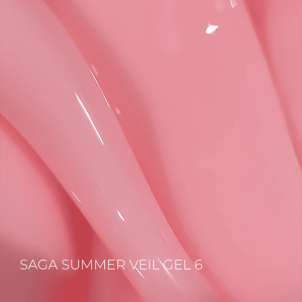 Гель для нарощування SAGA Professional Builder Gel Veil Summer 06 пудрово-рожевий, 15мл