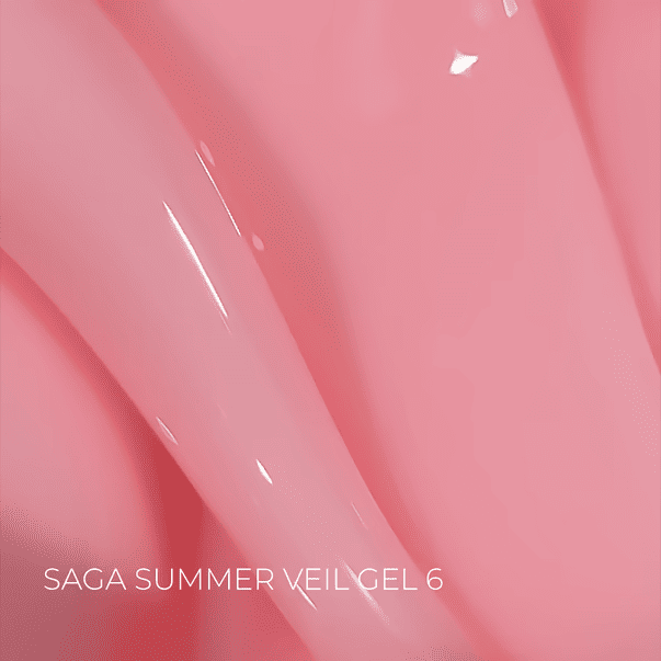 Гель для нарощування SAGA Professional Builder Gel Veil Summer 06 пудрово-рожевий, 15мл