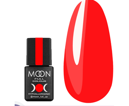 Гель-лак MOON FULL Neon color Gel polish №707 (морквяно-кораловий, неон), 8 мл