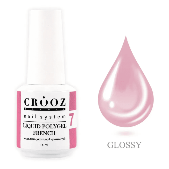 Рідкий полігель Crooz FRENCH Liquid Polygel 07 нюдовий, 15мл