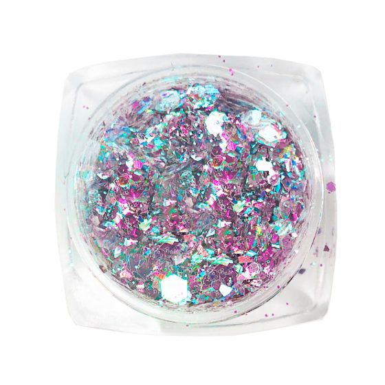 Komilfo блискітки MIX chameleon 004, мікс розмірів, (рожевий/бірюзовий/блакитний), 1,5 г