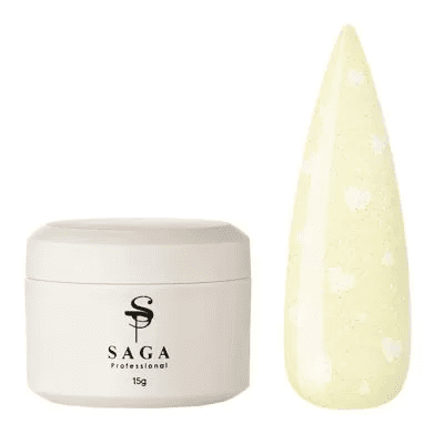 Моделюючий гель Saga Heart Gel 07 ніжно-жовтий із сердечками, 15мл