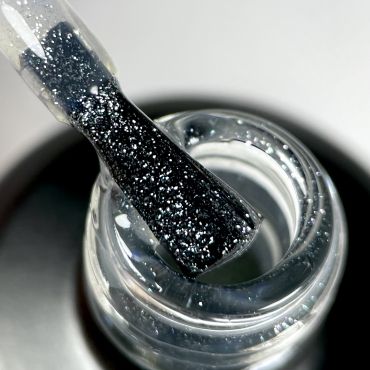 Топ зі срібним глітером Nail Apex Glitter Silver 15мл