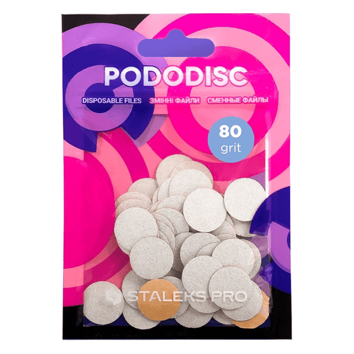 Сменные файлы белые для педикюрного диска Pododisc Staleks Pro S, 80 грит (50 шт) PDF-15-80w