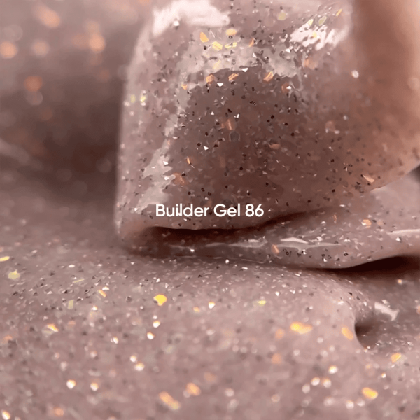 Гель для наращивания ногтей NailsOfTheday Builder 86 нюдовый с опаловым блеском светоотражающий, 15мл