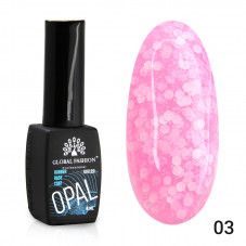 Каучуковая база с хлопьями Snow flakes Global Fashion 8 мл, 03