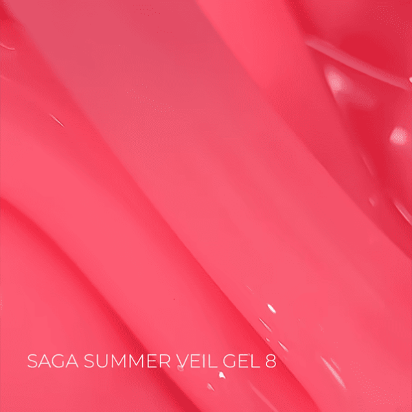 Гель для нарощування SAGA Professional Builder Gel Veil Summer 08 яскравий рожевий, 15мл