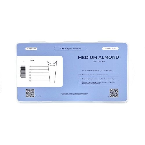 Гелевые типсы Touch  Medium Almond 240шт 