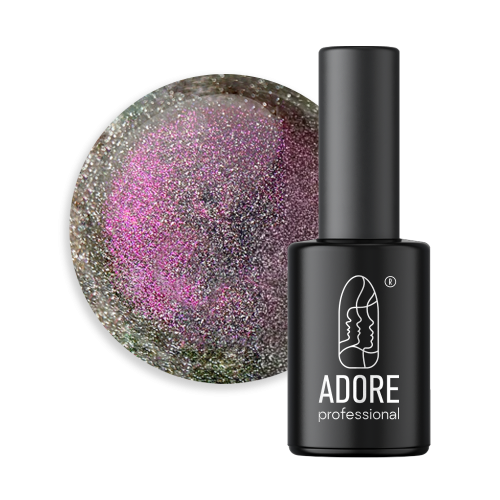 Светоотражающий гель-лак Adore кошачий глаз Reflective Z-03 розовый, 8мл