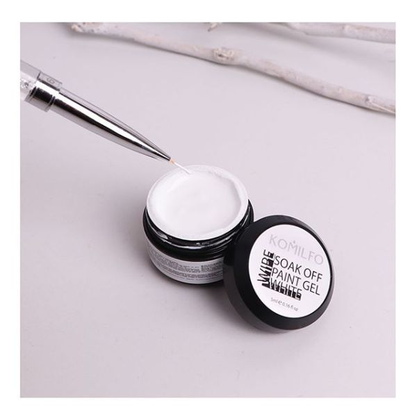 Гель-фарба Komilfo №002 White (білий), 5 мл