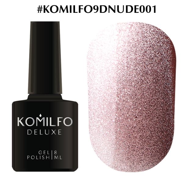Гель-лак Komilfo 9D Cat's eye Nude 001 (бежевий, магнітний), 8 мл